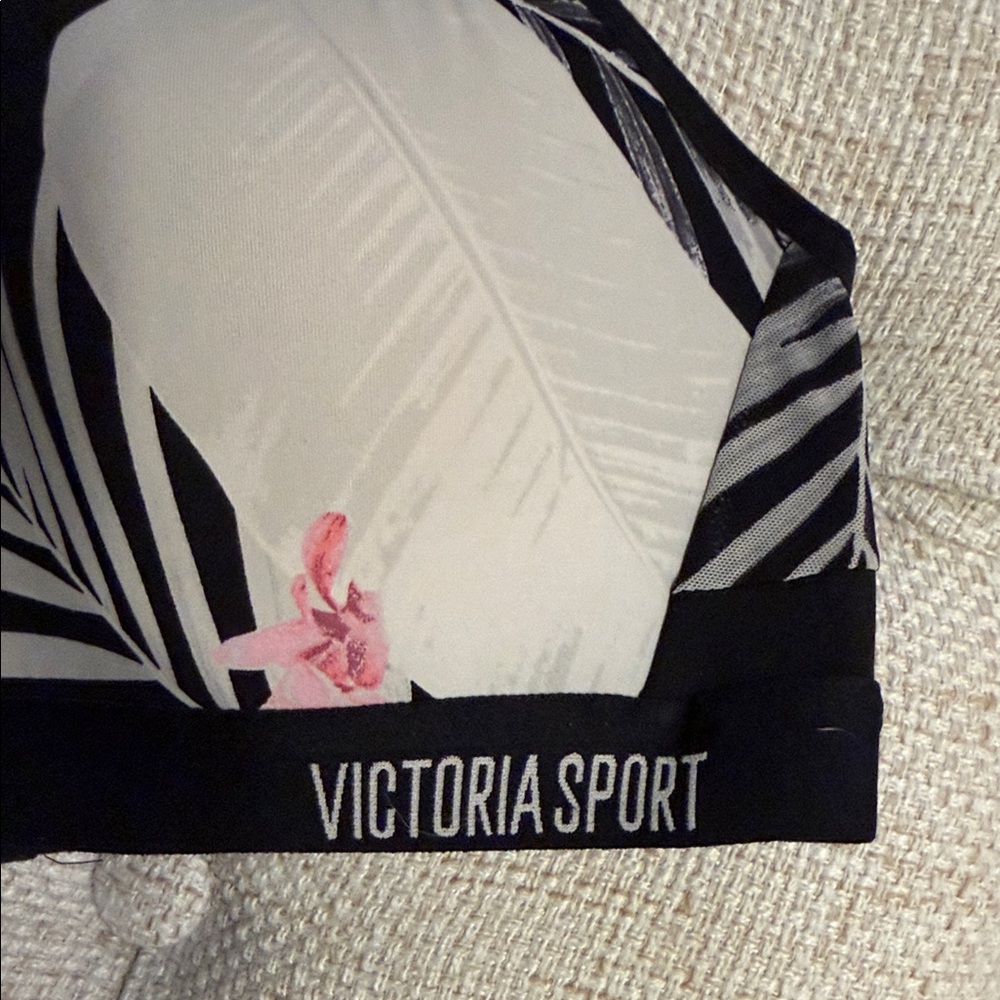 Victoria’s Secret Black and Pink Floral Sports Bra 34B - Picture 2 of 5